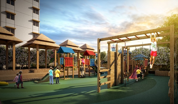 Purva Heron children's play area within the central park